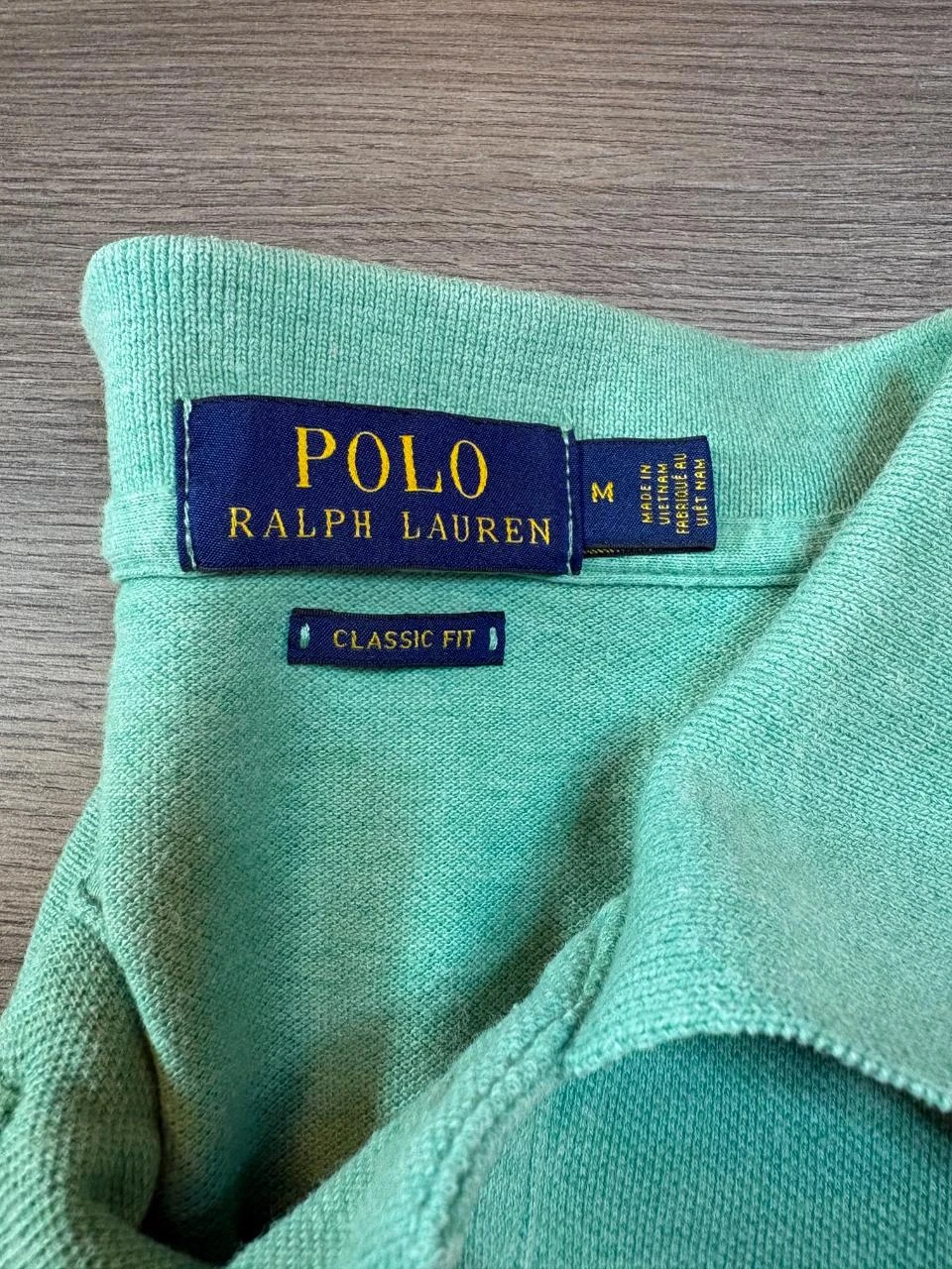 Polo Ralph Lauren Classic Fit Homem – Tamanho M – Verde Menta / Logo Azul – photo 3